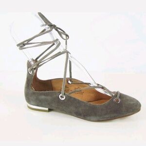 Halogen - Gray Suede Nella Ghillie Flats‎